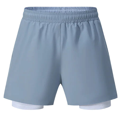 Herre-løbeshorts i to-i-én med hurtigtørrende materiale