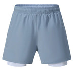 Herre-løbeshorts i to-i-én med hurtigtørrende materiale