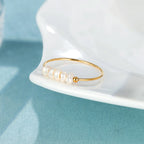 18K Gold Simple Natural Baroque Pearl Ring