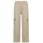 Wide Leg Cargo Pants for Women with Pockets