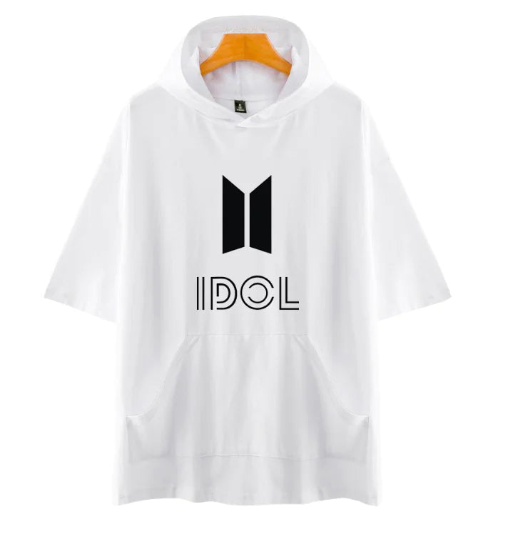 Fashionable Hooded Short Sleeve T-Shirt