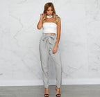 High-Waisted Casual Cropped Pants