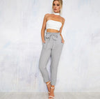 High-Waisted Casual Cropped Pants