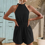 2023 Summer Backless Cotton Beach Jumpsuit for Women