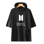 Fashionable Hooded Short Sleeve T-Shirt