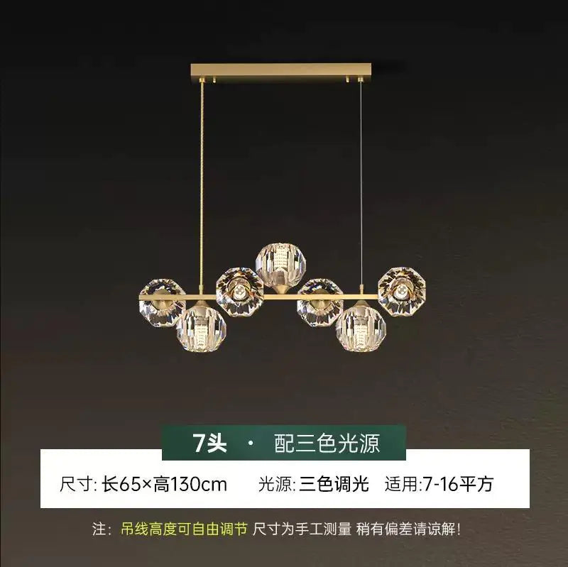 Modern Nordic Crystal Copper Dining Pendant Light