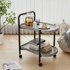 Mini Rolling Tea Table with Storage - Nordic Style